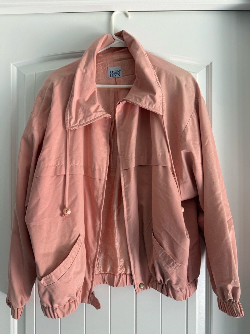 Leon Levin Blush Pink Bomber Jacket